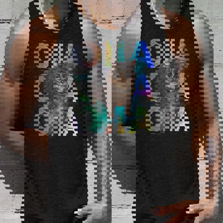 Oiia Oiia 回転する猫 ミーム 面白い ブレイン エセル スペース タンクトップ 彼への贈り物