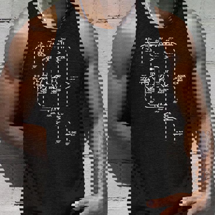 Fuzz Pedal スケマティック回路 ハンドワイヤー ミュージシャン ギフト タンクトップ 彼への贈り物