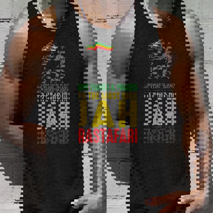 Give Thanks & Praises Jah Rastafari レゲエ ラスタ ウェア タンクトップ 彼への贈り物