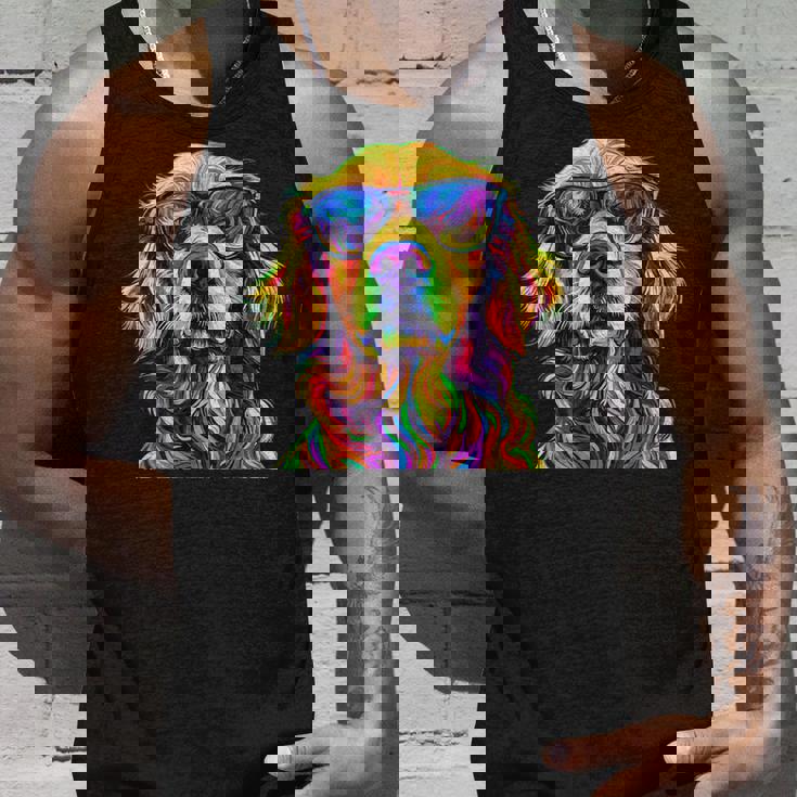 Golden Retriever Lovers カラフル 面白い ゴールデンレトリバー タンクトップ 彼への贈り物