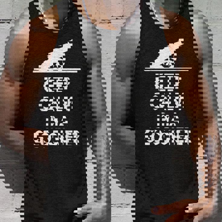 Gooner フットボールファン Keep Calm Gooner アーセナルギフト タンクトップ 彼への贈り物