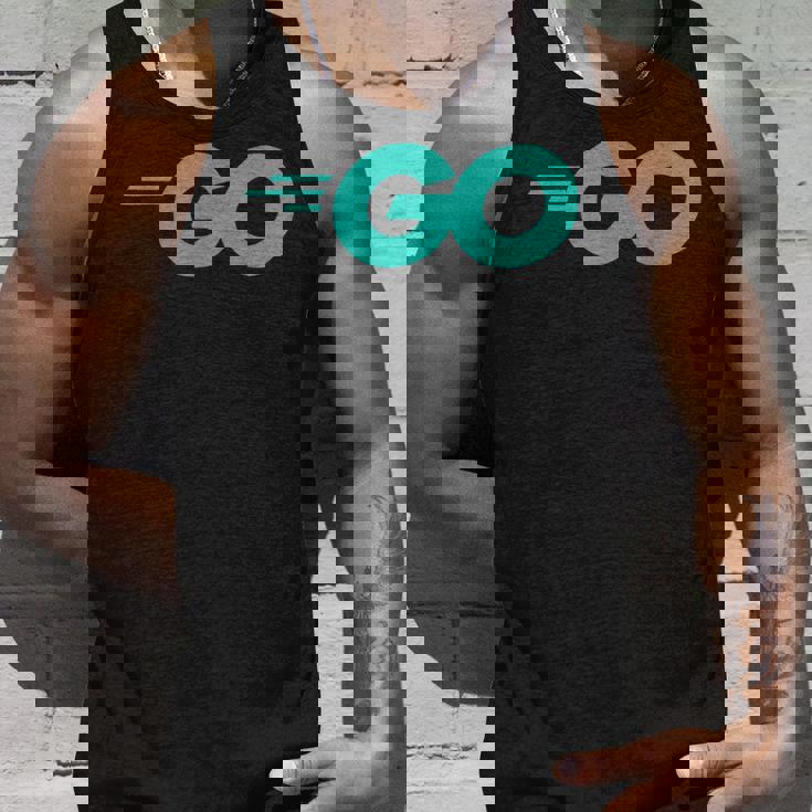 Goロゴ付きのgoプログラミング言語golang開発者 タンクトップ 彼への贈り物