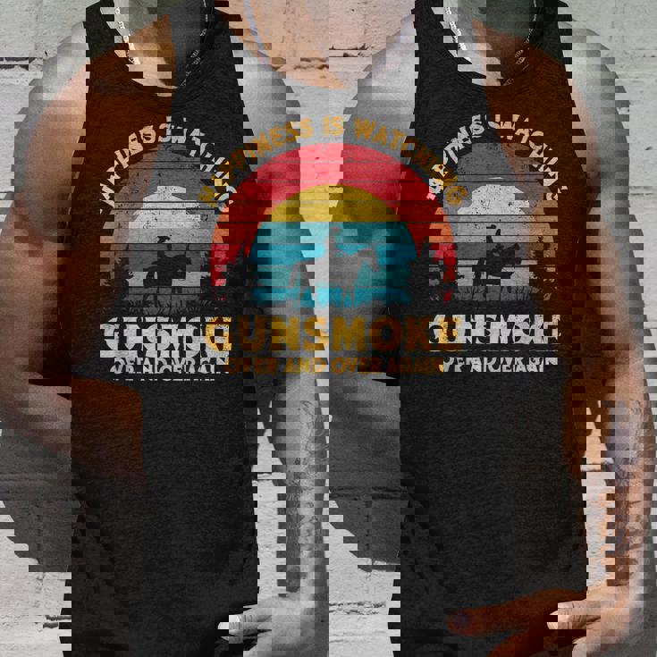 Happiness Is Watching Gunsmoke Over And Over Again Cowboys タンクトップ 彼への贈り物