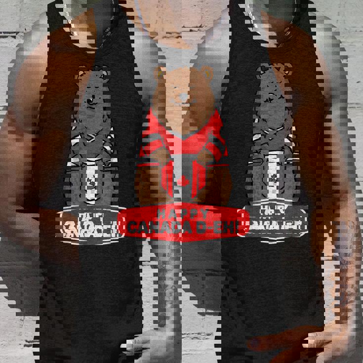 Happy Canada Day 面白いカナダのクマの旗 タンクトップ 彼への贈り物