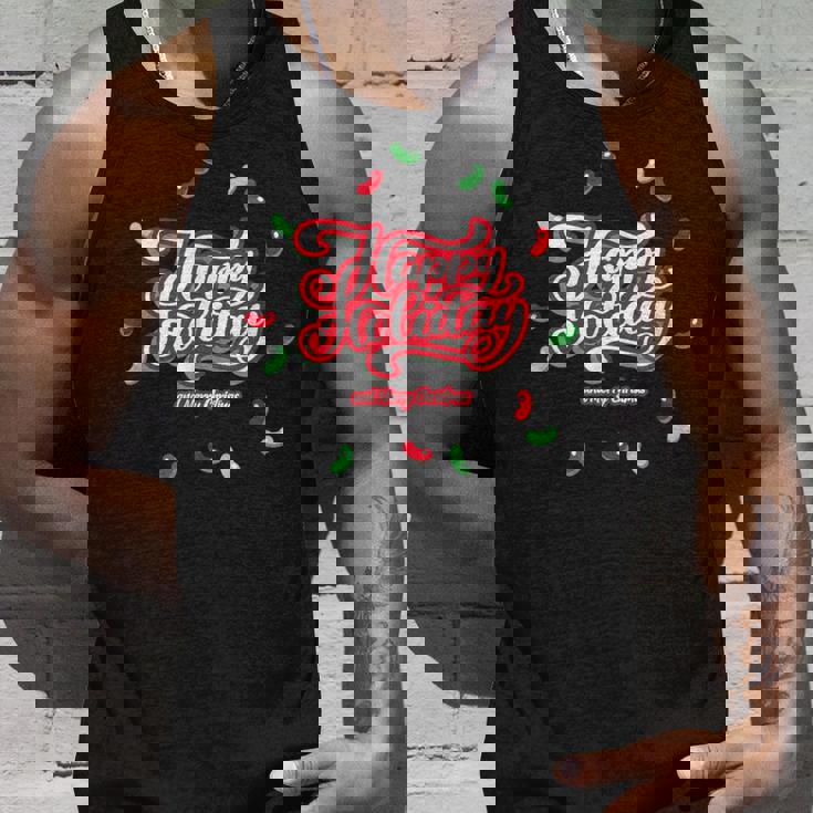 Happy Holiday And Merry Christmas Quote Festive Greetings タンクトップ 彼への贈り物