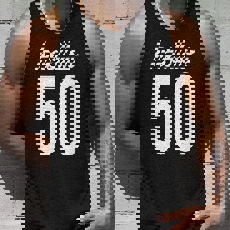 Hello 50 Birthday Bday 50歳の誕生日 50歳 タンクトップ 彼への贈り物