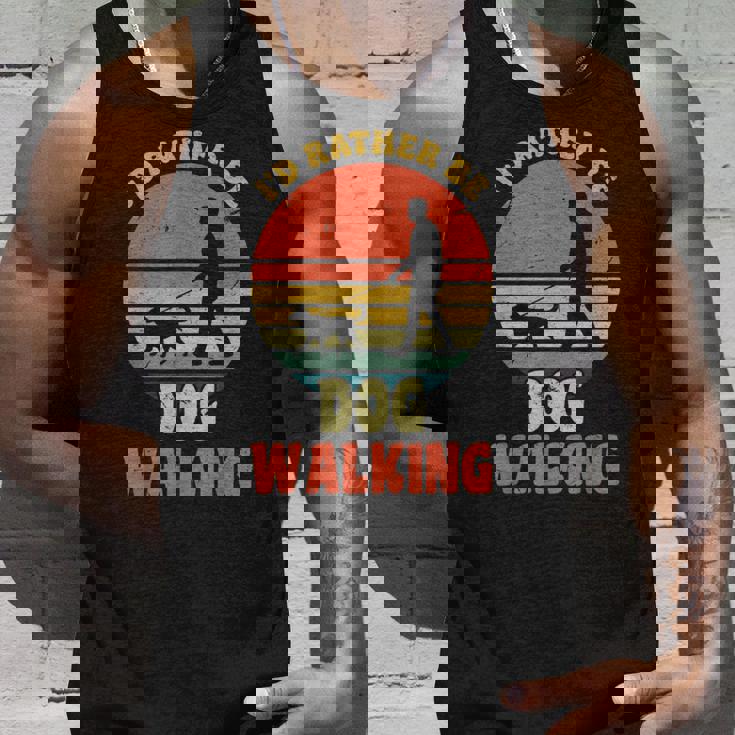 I'd Rather Be Dog Walking レトロ ラブドッグウォーカー タンクトップ 彼への贈り物