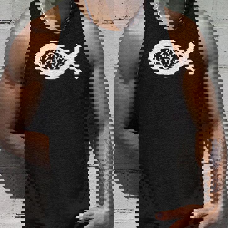 Ichthys イエスキリスト クリスチャン 魚のシンボル タンクトップ 彼への贈り物