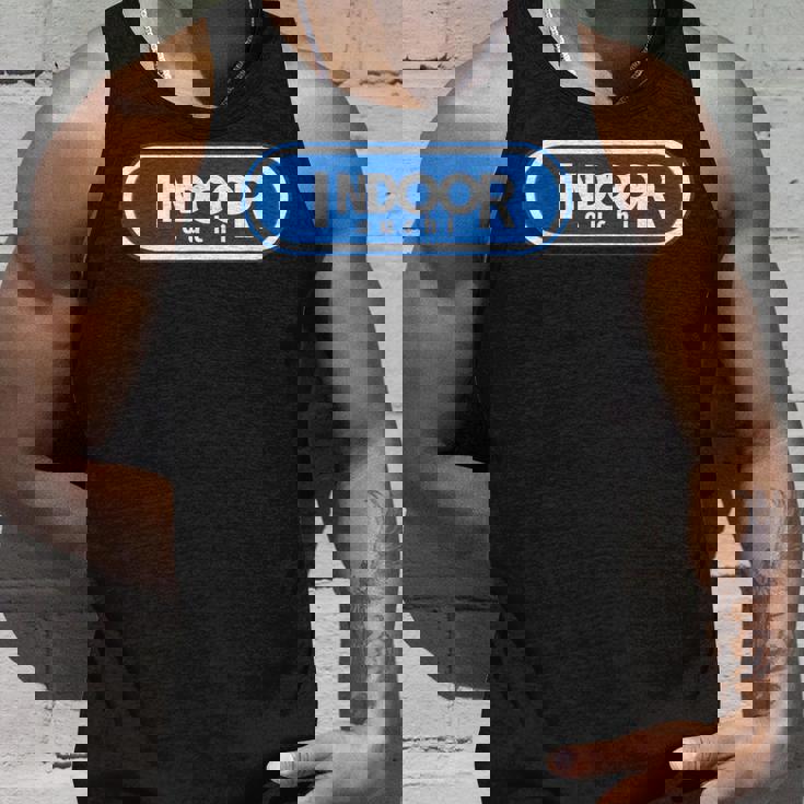 Indoor インドア【変なデザイン屋さん】ブランド ロゴ パロディ 面白い タンクトップ 彼への贈り物