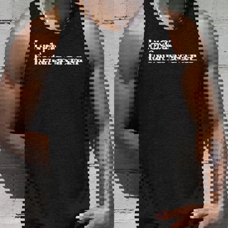 Ipeak Fluentarcasm ユーモアファンのための面白くて機知に富んだグラフィック タンクトップ 彼への贈り物