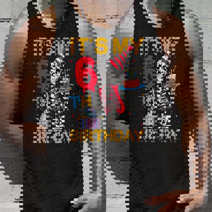 It's My 6Th Birthday Party ハロウィン スケルトン 誕生日 タンクトップ 彼への贈り物