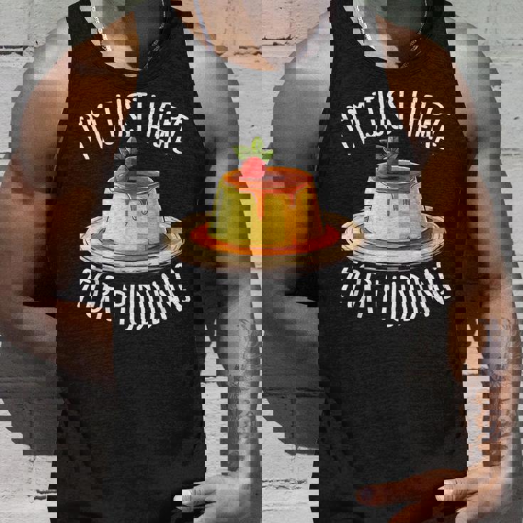 Just Here For Pudding デザイン メンズ レディース デザートプリン タンクトップ 彼への贈り物