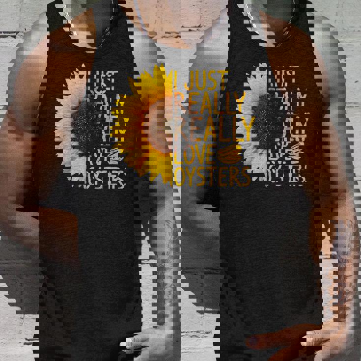 I Just Really Love Oysters ギフト レディース メンズ Mollusc ひまわり タンクトップ 彼への贈り物