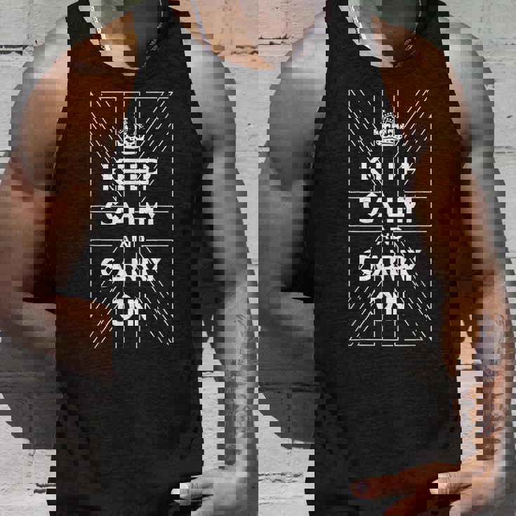 Keep Calm And Carry On 落ち着いてキャリーオン 英国の輪郭の旗 タンクトップ 彼への贈り物