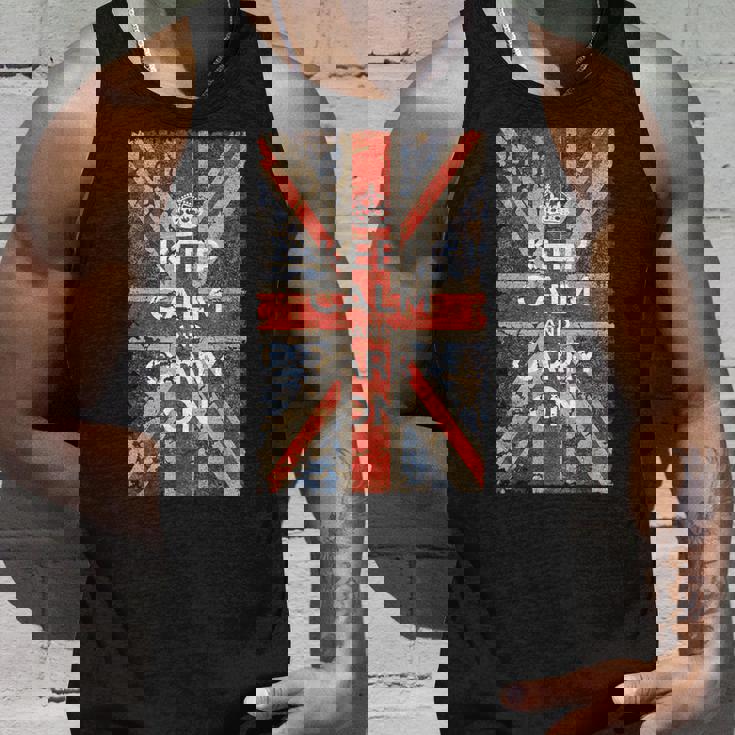 Keep Calm And Carry On Uk Flag タンクトップ 彼への贈り物