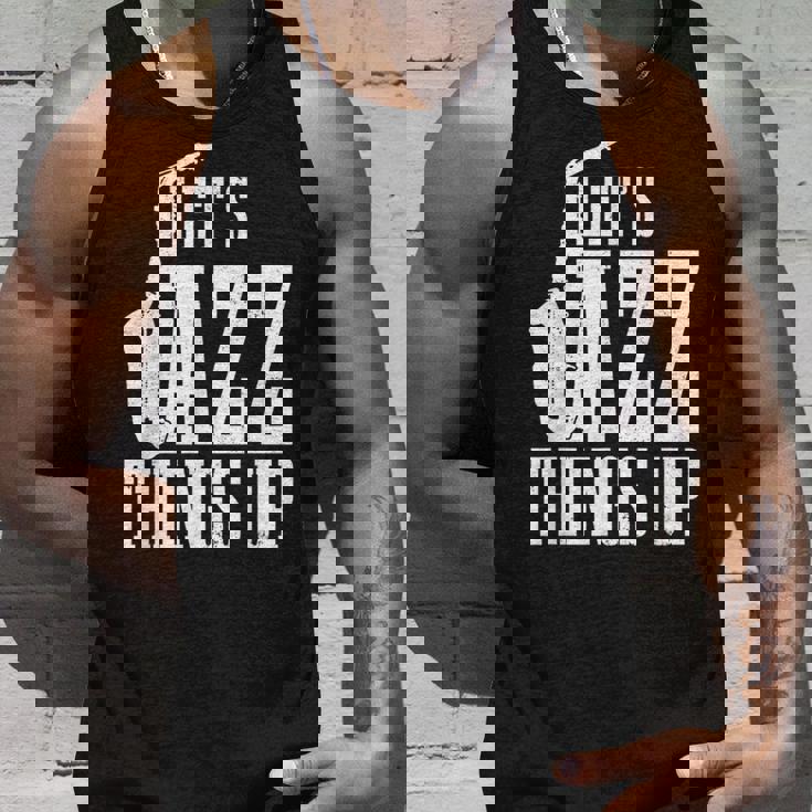 Let's Jazz Things Up 面白いサックス音楽サックスギフト タンクトップ 彼への贈り物