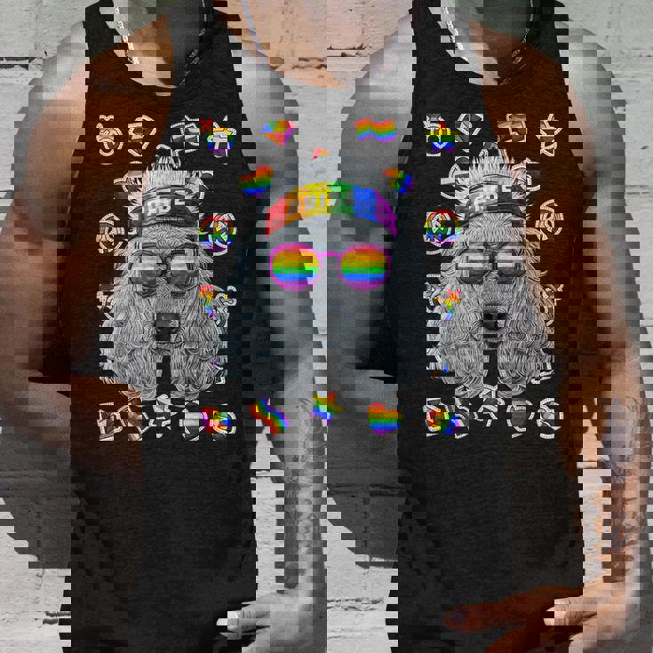 Lgbt プードル ゲイプライド 月 犬 レインボー レズビアン タンクトップ 彼への贈り物