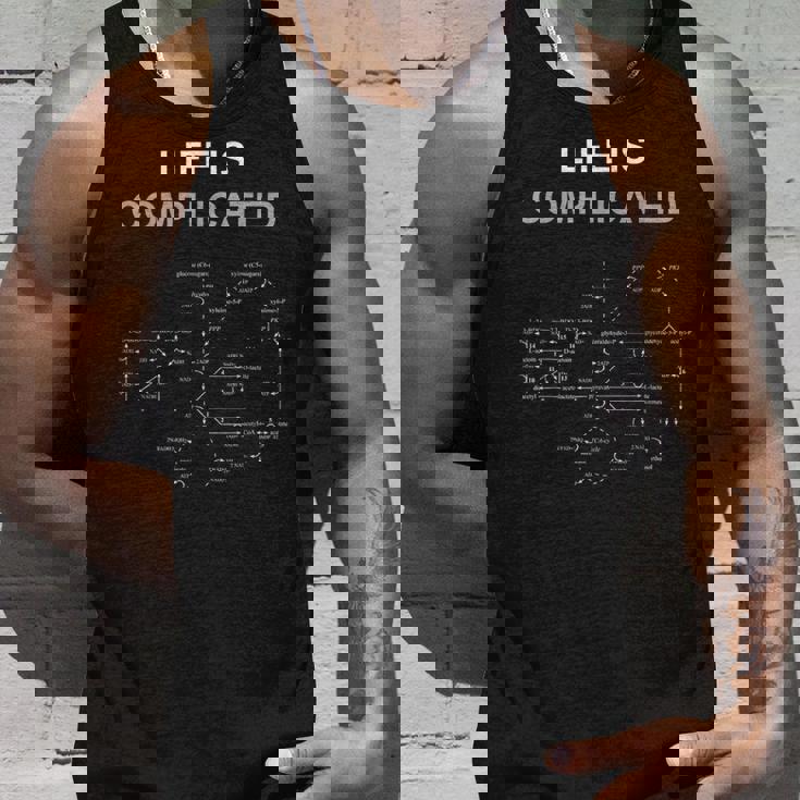 Life Is Complicated 生化学、化学、生物学、次世代シーケンシング、科学、生化学的経路、分子生物学 タンクトップ 彼への贈り物