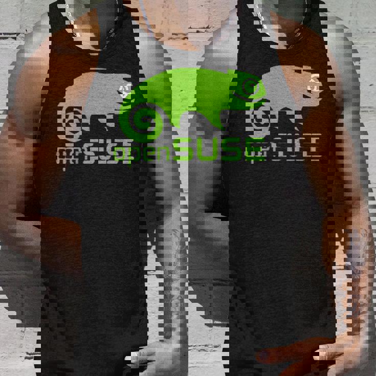 Linux Opensuse ラバーtシャツ タグライン&ロゴ オープンソースos タンクトップ 彼への贈り物