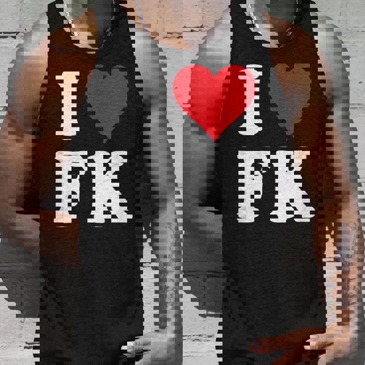 I Love Fk Initials I Heart FK First Last Name F K タンクトップ 彼への贈り物