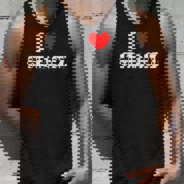 I Love Grace I Heart Grace ファーストネーム グレース ジョーク 面白い タンクトップ 彼への贈り物