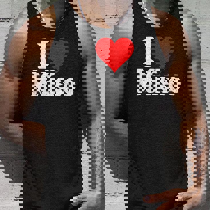 I Love Heart Miso 発酵大豆ペースト ミソスープ タンクトップ 彼への贈り物