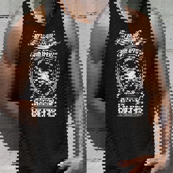 Love My Pug Dog タンクトップ 彼への贈り物