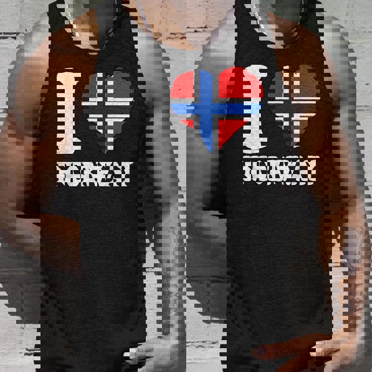 I Love Norwegian Pride ノルウェーのルーツ ノルウェー国旗 タンクトップ 彼への贈り物