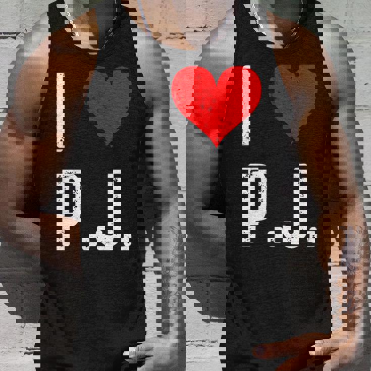 I Love Pj PJ ハート アンティーク調 長袖tシャツ タンクトップ 彼への贈り物