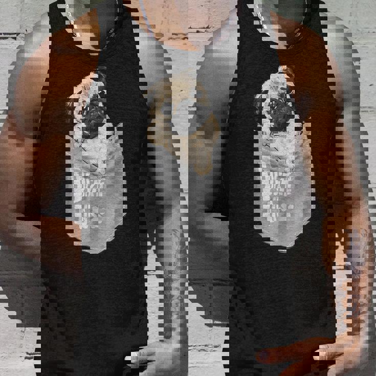 Love Pugs かっこいいポケットパグ ペット 犬 グラフィックデザイン タンクトップ 彼への贈り物