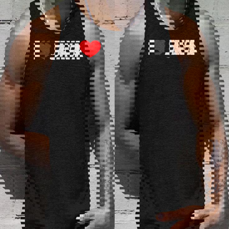 I Love ハート Java タンクトップ 彼への贈り物