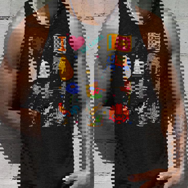 I Loveri Lanka 手描きのスリランカのランドマーク、旗、地図 タンクトップ 彼への贈り物