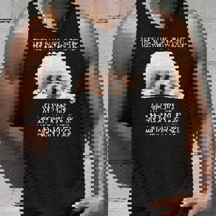 Maltese Dog Is On My Mind 面白い子犬オーナーデザイン タンクトップ 彼への贈り物