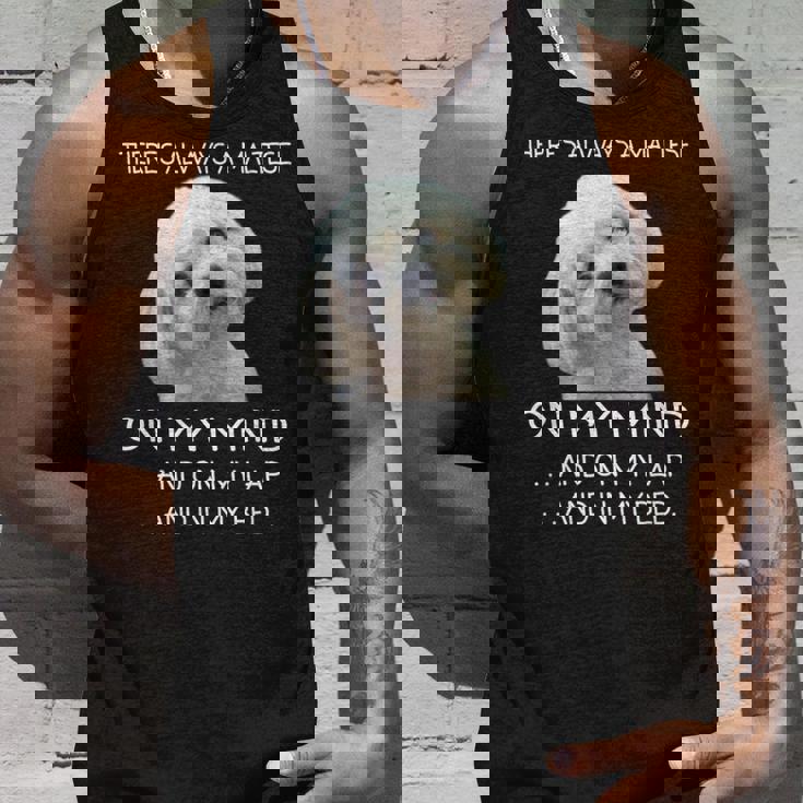 Maltese Puppy Is On My Mind 面白い犬のオーナーデザイン タンクトップ 彼への贈り物