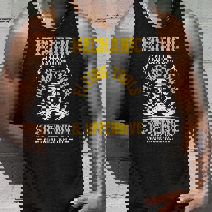 Mechanic Caution Flying Tools 自動車整備士 タンクトップ 彼への贈り物
