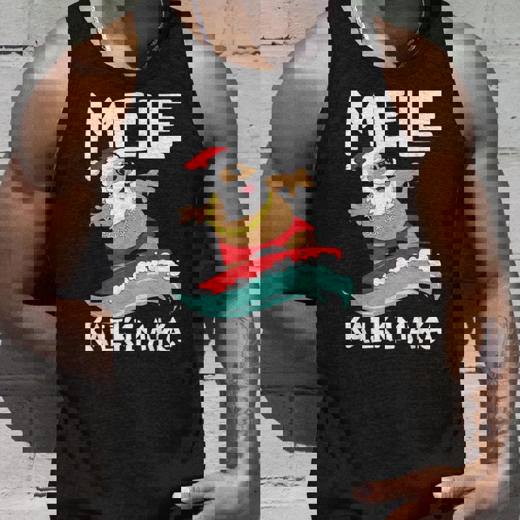 Mele Kalikimaka ハワイアン クリスマス ハワイ サーフィン サンタ タンクトップ 彼への贈り物