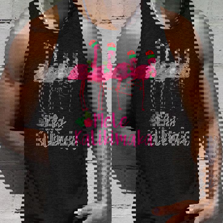 Mele Kalikimaka フラミンゴ ハワイ トロピカルファミリー タンクトップ 彼への贈り物