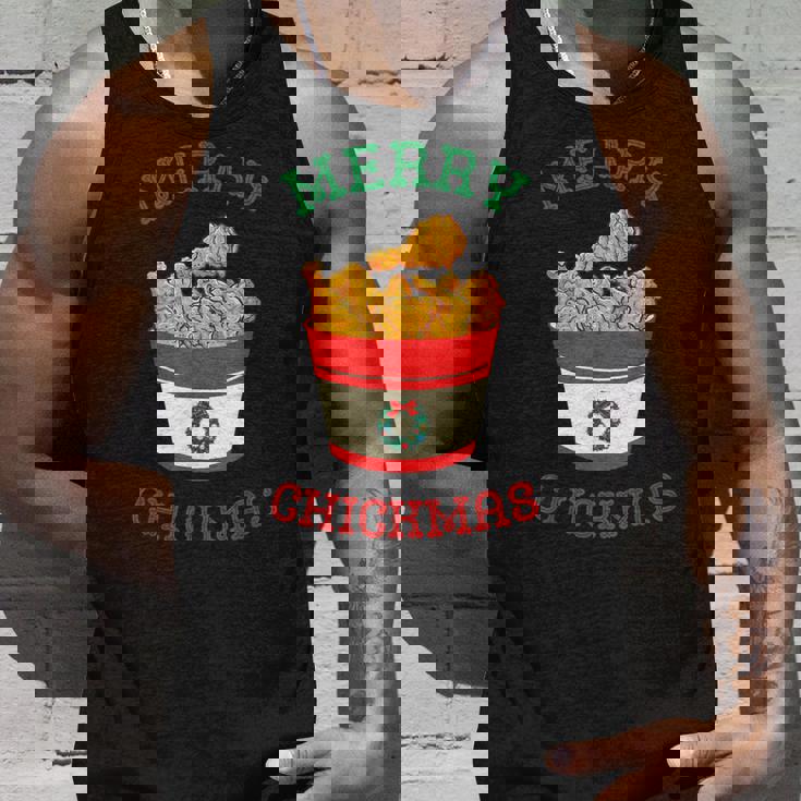 Merry Chickmas フライドチキン 面白い クリスマス フライドチキン タンクトップ 彼への贈り物