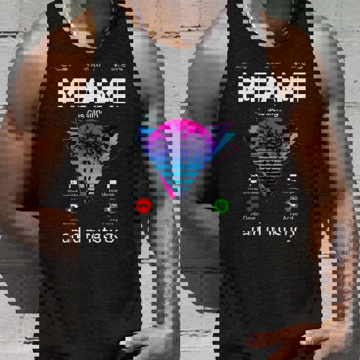 Miami Is Calling & I Must Go Illustration Graphic s タンクトップ 彼への贈り物