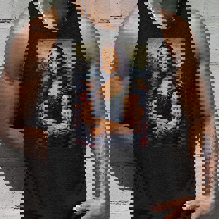 Mona Lisa 上腕二頭筋 ボディービル ジム ワークアウト 面白い モナリザ タンクトップ 彼への贈り物