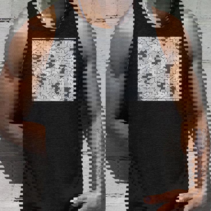 Monotone Aperiodic モノタイルカラー グレータイルパターン タンクトップ 彼への贈り物