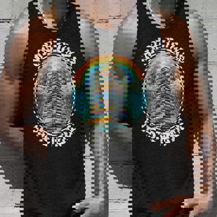 More Books Less People Book Lover Bookworm リーディングブック タンクトップ 彼への贈り物