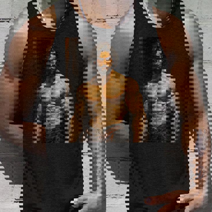 Muscle Man Bodybuilder Gay Daddy Classic Oil Paintingtyle タンクトップ 彼への贈り物