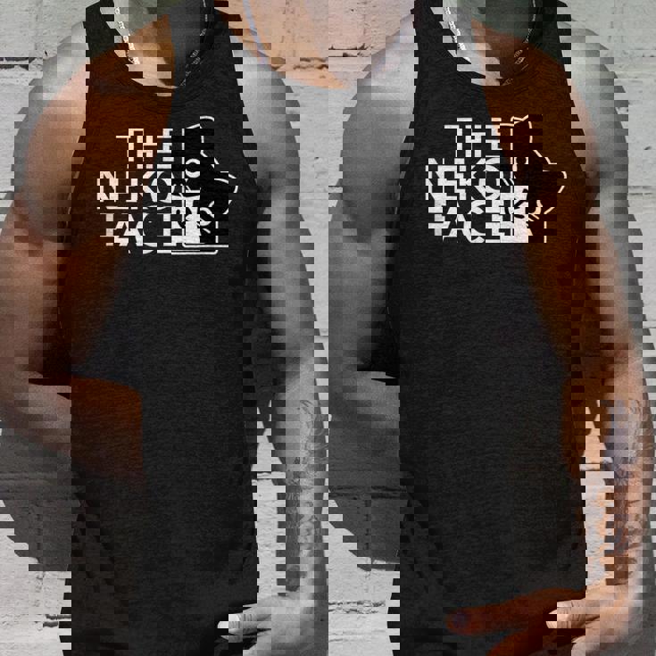 The Neko Face ザ・ネコ・フェイス《ホワイト文字》猫 ハチワレ パロディ ゆるくて かわいい 面白 イラスト タンクトップ 彼への贈り物