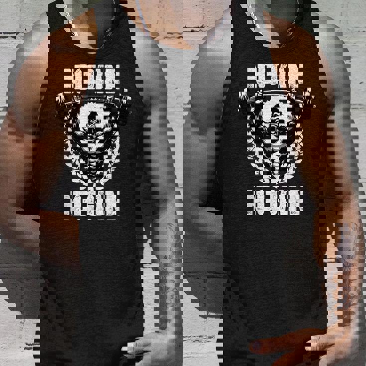 No Pain No Gain ウェイトリフティング ワークアウト ジム 引用 ジム フィットネス タンクトップ 彼への贈り物