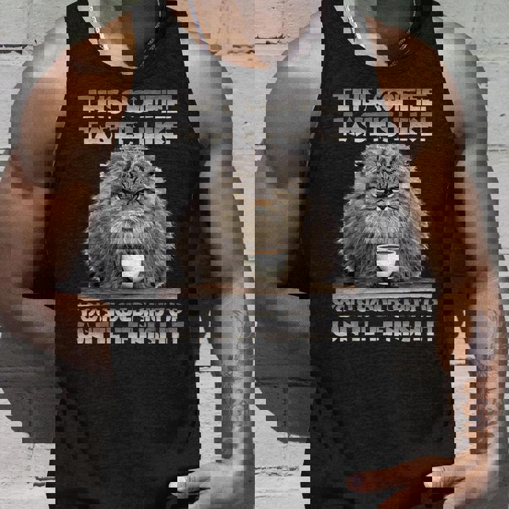 Pallas Catコーヒー愛好家のための朝の不満 マヌルネコ タンクトップ 彼への贈り物