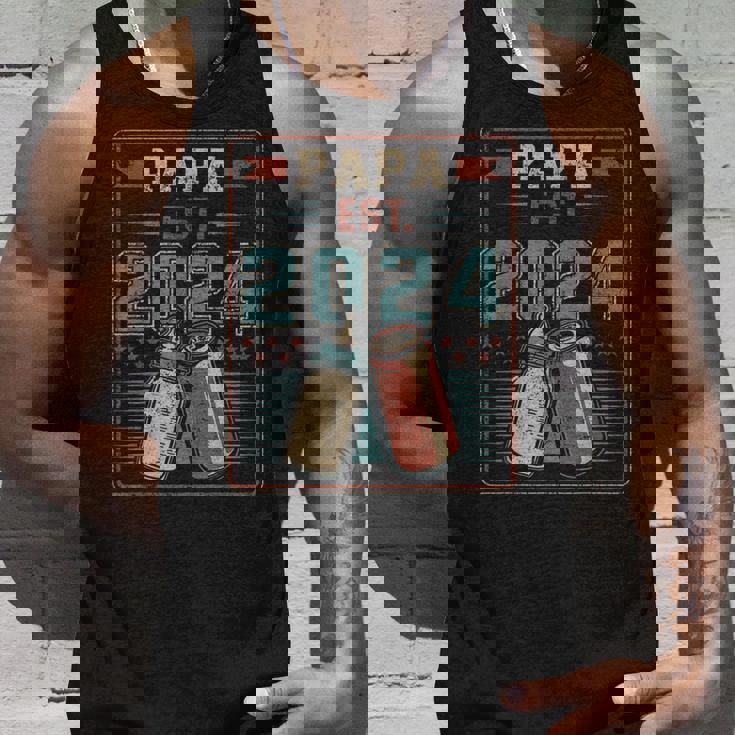 Papa Est 2024 初めてのパパ 父の日 新しい父親の父性 タンクトップ 彼への贈り物