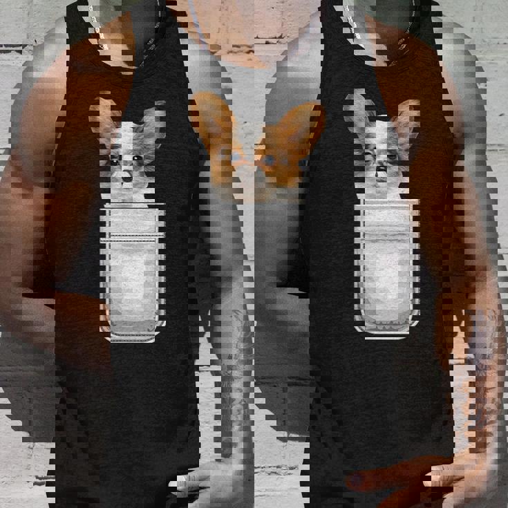 Papillon パピヨン 子犬 ポケットの中の犬 タンクトップ 彼への贈り物