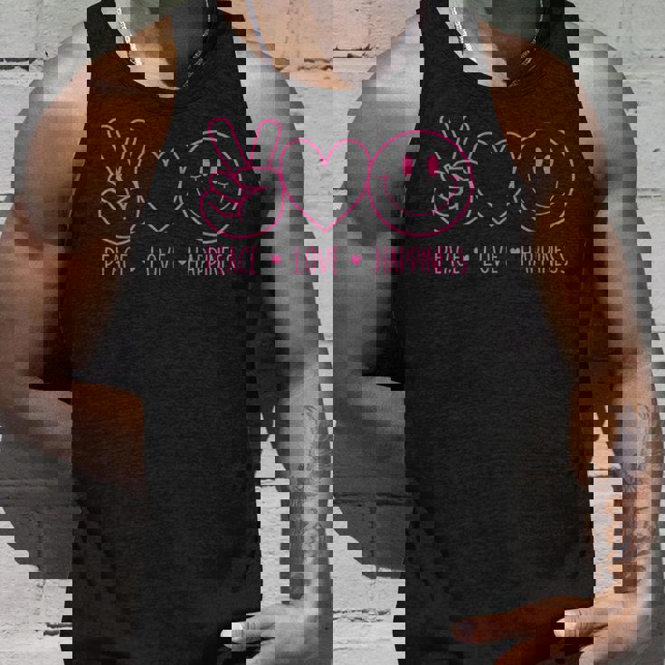 Peace Love Happiness シャツ ハッピーフェイス スマイルフェイス ヒッピー タンクトップ 彼への贈り物