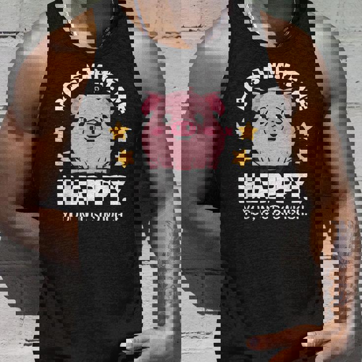 Pigs Make You Happymile かわいい 子豚 恋人 おもしろ豚 タンクトップ 彼への贈り物